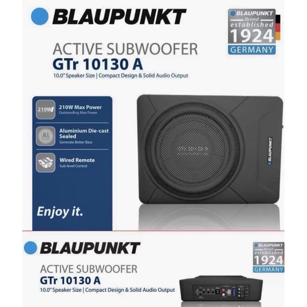 4845บาท 10นิ้ว Subbox รุ่น GTR10130A ยี่ห้อ Blaupunkt ลำโพงเบสติดรถยนต์