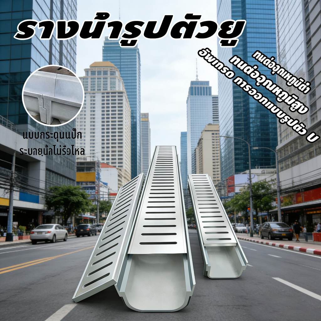 สวนในบ้าน, รางน้ํา U-groove,รางน้ําสําเร็จรูป, สวนสแตนเลสรางน้ําท่อระบายน้ําคลุมร่องพื้น รางระบายน้ำ