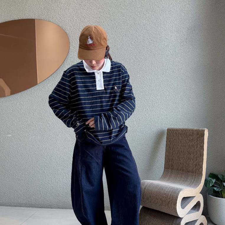 katji / พร้อมส่ง Urban Polo เสื้อโปโลผ้ายืด ทรงหลวม สตรีทโมเดิร์น - รูปที่ 4