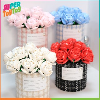 ดอกกุหลาบ ตัวต่อกุหลาบ ตัวต่อดอกไม้ ช่อดอกไม้ ของขวัญวันวาเล…