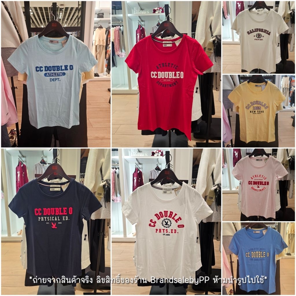 🔥แท้100%ตรงปก🔥 เสื้อยืดผู้หญิงCC Double O เสื้อลายกราฟฟิก ไซส์ xs-xl เช็คก่อนสั่ง