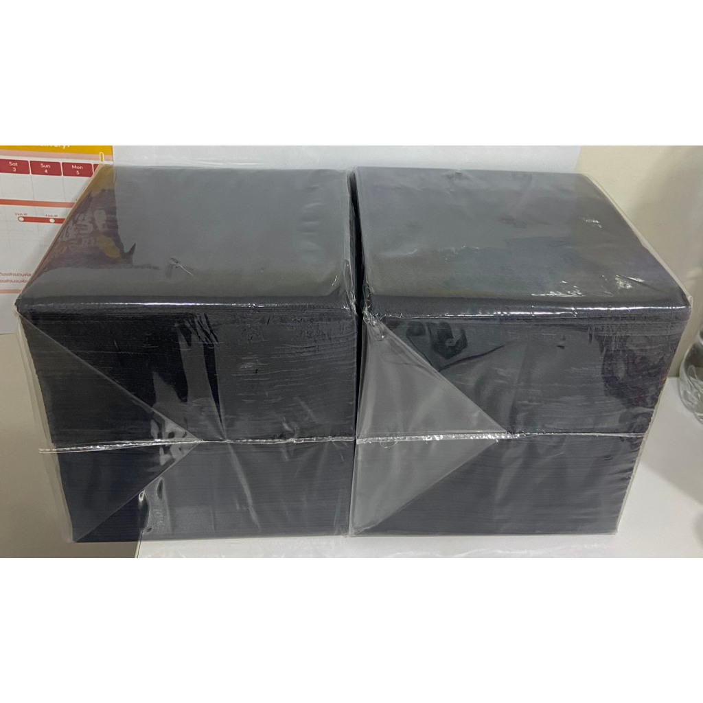 กระดาษ Napkin ขนาด 33x33cm. (สีดำ) หนา 2ชั้น จำนวน 300แผ่น/แพ็ค - รูปที่ 2