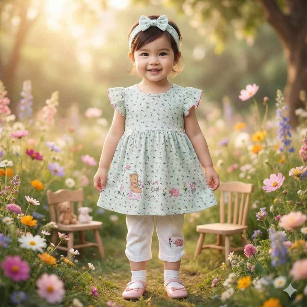 ต.38  Bno เสื้อผ้าเด็กผู้หญิงใหม่ล่าสุด 1-5 ขวบ