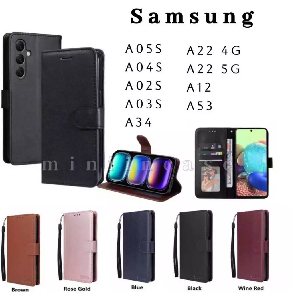 ส่งไว เคสฝาพับหนัง สำหรับ Samsung A05S A04S A02S A03S A34 A22 A12 A53 ใส่บัตรได้ มีแม่เหล็ก แถมสาย ตั้งได้ กระเป๋า BOSS