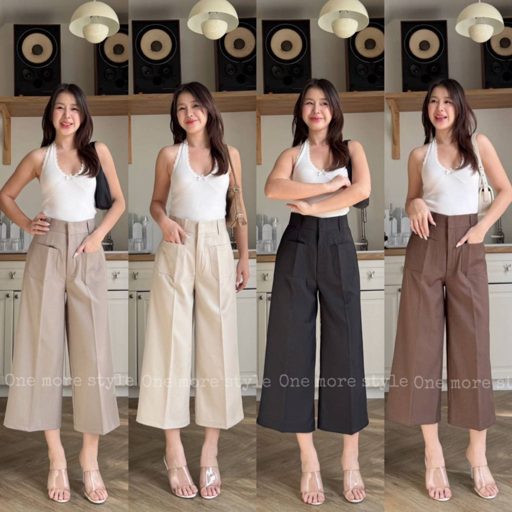 𝑵𝒆𝒘 𝒄𝒐𝒍𝒍𝒆𝒄𝒕𝒊𝒐𝒏 S-XXXLขาบาน8ส่วนเอวสูงพร้อมส่ง