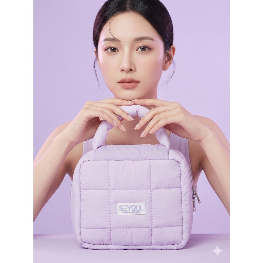 [GIFT] Makeup bag SEYOUL กระเป๋าเก็บเครื่องสำอาง ความจุขนาดใหญ่ สีทึบทำจากผ้ากำมะหยี่ ดีไซน์พกพาสะดวก