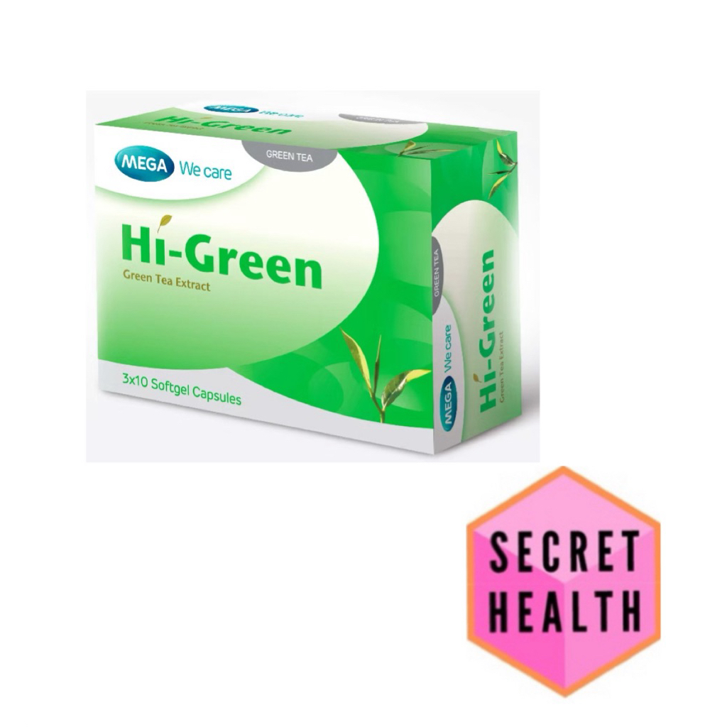 Mega Hi-Green (ขนาด 30 เม็ด) เมก้า ไฮกรีน ชาเขียว