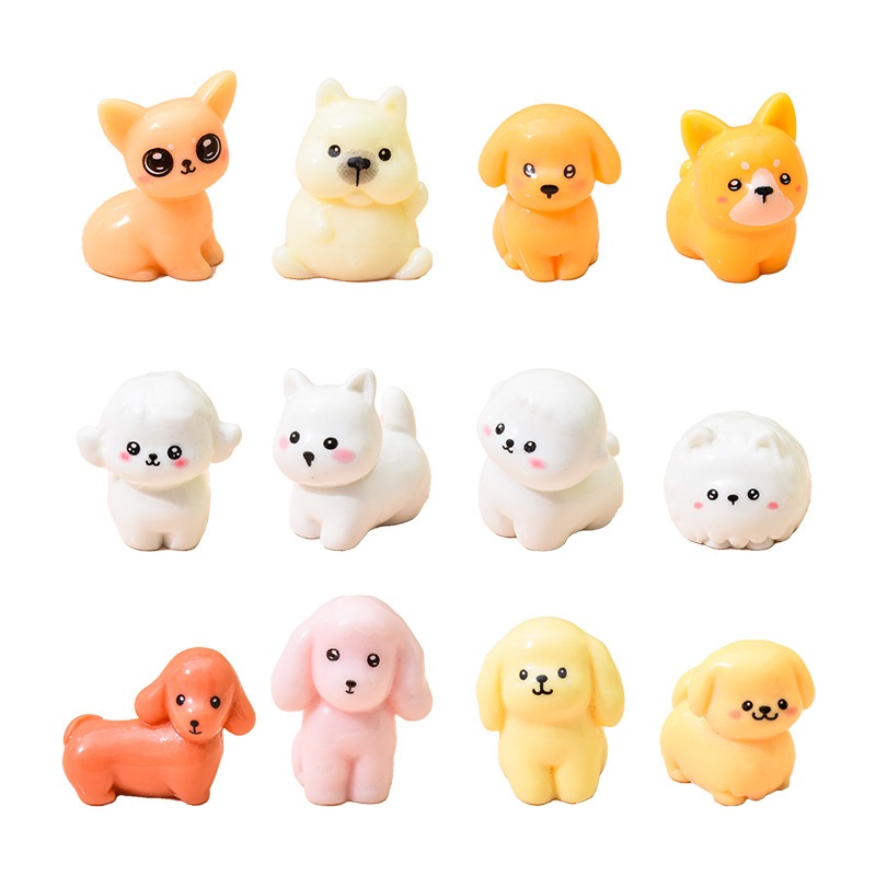 j634 ลูกสุนัขจิ๋วเหมือนจริงแก๊งสุนัข 12 ตัว ขายยกเซตๆละ 12 ชิ่น