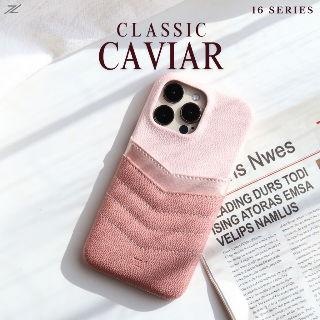 ZENE - (16 Series) Classic Caviar เคสหนังคาเวียร์ใส่บัตร สัมผัสนุ่มมือ  Z04