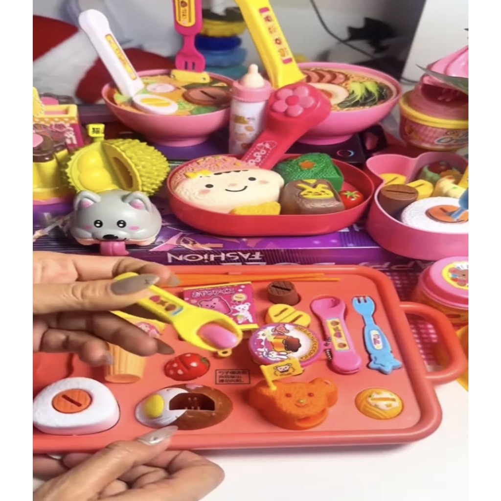 ของเล่นพุดดิ้ง  อาหารซูชิ ราเม็ง  พุดดิ้ง ไอศครีม ของเล่นจำลอง