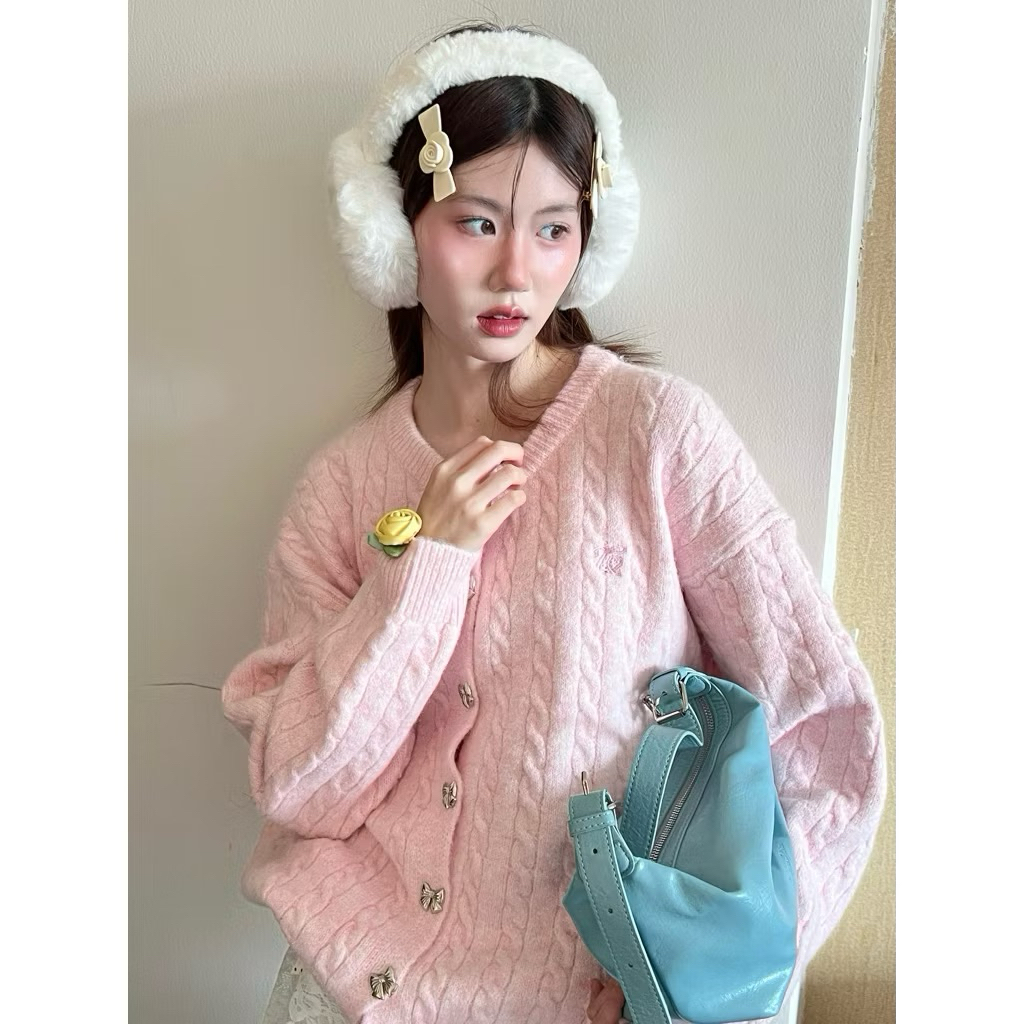 ⚡️ส่งด่วน 🌈 💖bowny cardigan🧸🥣 cintage♡︎ 💓 🎄❄️☃️