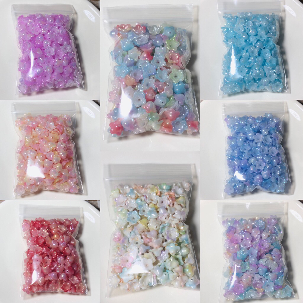 ลูกปัดดอกผักบุ้ง 50กรัม พร้อมส่งจากไทย