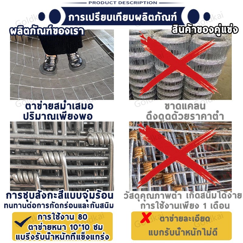 ❗❗จัดส่งฟรี❗❗รั้วถักปม/รั้วตาข่าย รั้วตาข่ายแรงดึง แรงดึง ตาข่ายเหล็ก ยาว30m/50m ) ลวดตาข่ายถักปม รั้วตาข่ายถักปม - รูปที่ 2