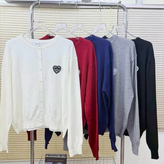2277 พร้อมส่ง เสื้อคาร์ดิแกนหัวใจสาวอวบ กระดุมมุก อก 38-52 #lanastoreplussize