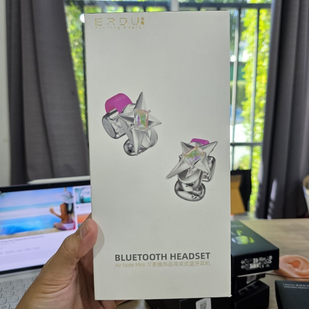 หูฟังไร้สาย ERDU Air Note Mini แบบ Cilp-on ใช้งานได้ปกติ  สภาพใหม่ (ทางร้านใช้ในการรีวิวเท่านั้น) ไม