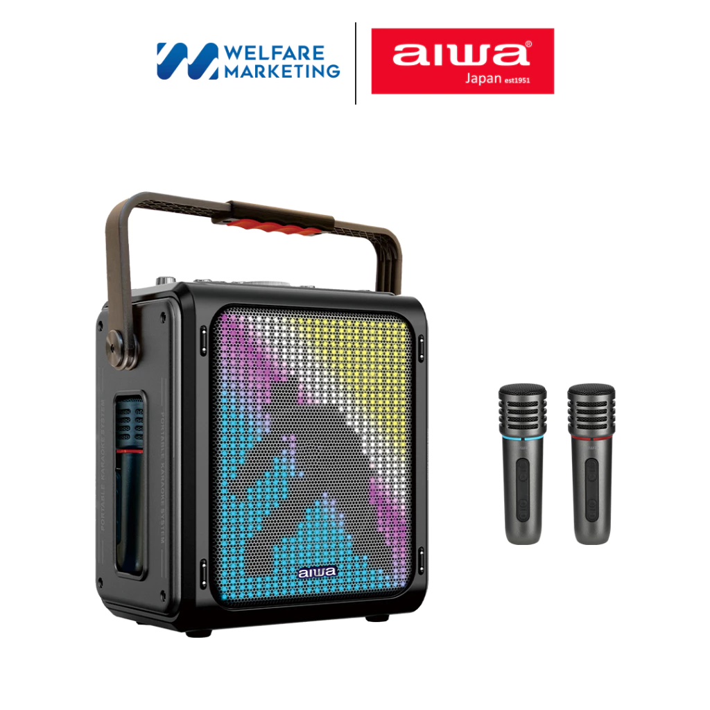 [ผ่อน 0%] AIWA AW-B880K Karaoke Bluetooth Speaker ลำโพงบลูทูธพกพาคาราโอเกะ