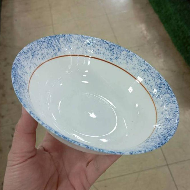 ถ้วย ชามเซรามิก 6 นิ้ว ถ้วยลายหิมะ ใส่แบ่งอาหาร ใส่ซุป ถ้วยราคาถูก เข้าไมโครเวฟได้