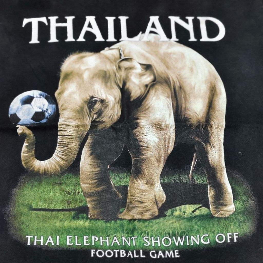 D365❤️รอบอก42ยาว29" 🆕งานThailand ช้าง เสื้อยืดมือ2 แบรนด์ วินเทจ การ์ตูน วง ลายมันส์ ราคาถูก สภาพดี 