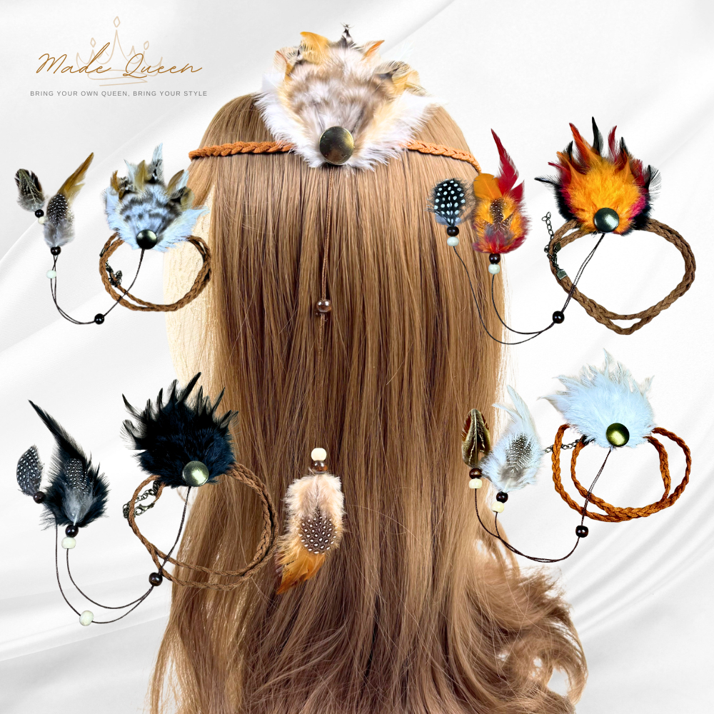 ที่คาดผม​ แผงเล็ก ที่คาดผมขนนก​ ทำจากขนแท้​ เป็นงานแฮนด์เมด​ Handmade สินค้าพร้อมส่ง