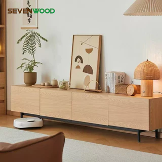 SEVENWOOD ชั้นวางทีวี โต๊ะวางทีวี ตู้วางทีวี ความจุขนาด แบบทันสมัย ดีไซน์สวยงาม สำหรับห้องนั่งเล่นและห้องรับแขก