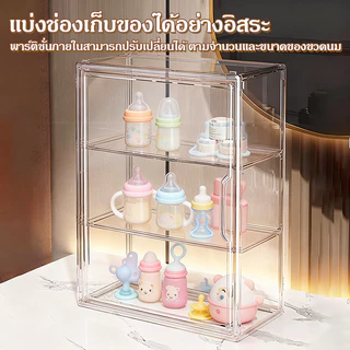 กล่องเก็บของใช้เด็ก ความจุขนาดใหญ่ มีฝาปิดป้องกันฝุ่น เก็บขวดนม ชามช้อน อุปกรณ์เสริมอาหาร ดูแลลูกน้อยของ