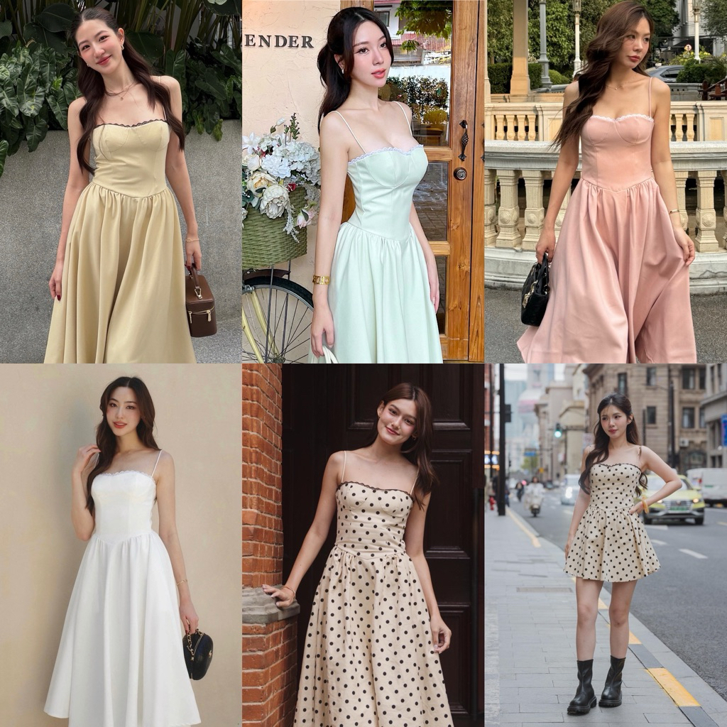 Dressfriends.bybf| Crown Dress เดรสเจ้าหญิง แต่งลูกไม้ มีสายผูกเอวเข้ารูปด้านหลัง สวยหวาน ลูกคุณ ราชนิกุล