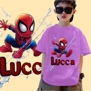 ลายSpider Man🕸 J-1424-SHORT เสื้อยืดเด็กแขนสั้น ผ้านิ่มๆใส่สบาย ใส่ได้ทั้ง ญ/ช ลายมาใหม่เยอะมาก