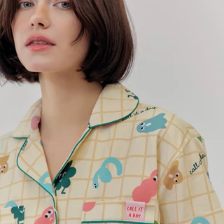 Yellow casper autumn set แขนสั้น ขายาว ชุดนอนโนบรา Call it a day