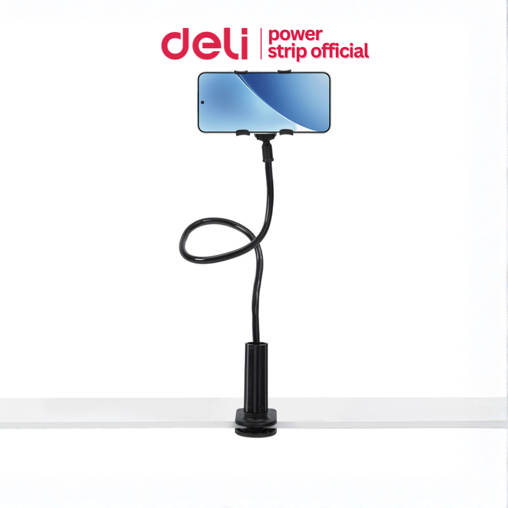Deli ขาจับโทรศัพท์มือถือ ตัวหนีบโทรศัพท์มือถือ แบบหนีบโต๊ะ หัวเตียง ปรับองศาได้ หนีบแน่น Phone stand