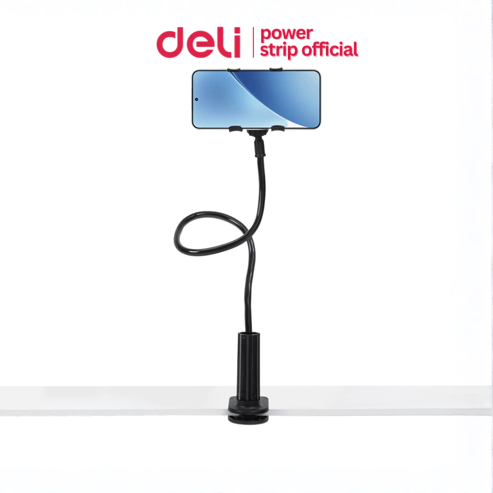Deli ขาจับโทรศัพท์มือถือ ตัวหนีบโทรศัพท์มือถือ แบบหนีบโต๊ะ หัวเตียง ปรับองศาได้ หนีบแน่น Phone stand