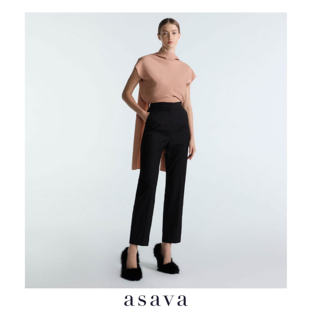 [asava aw25] Aubrey Tailored Pants กางเกงผู้หญิง ทรงเทเลอร์ ขายาวระดับข้อเท้า เอวสูง กระเป๋าข้าง ซิป