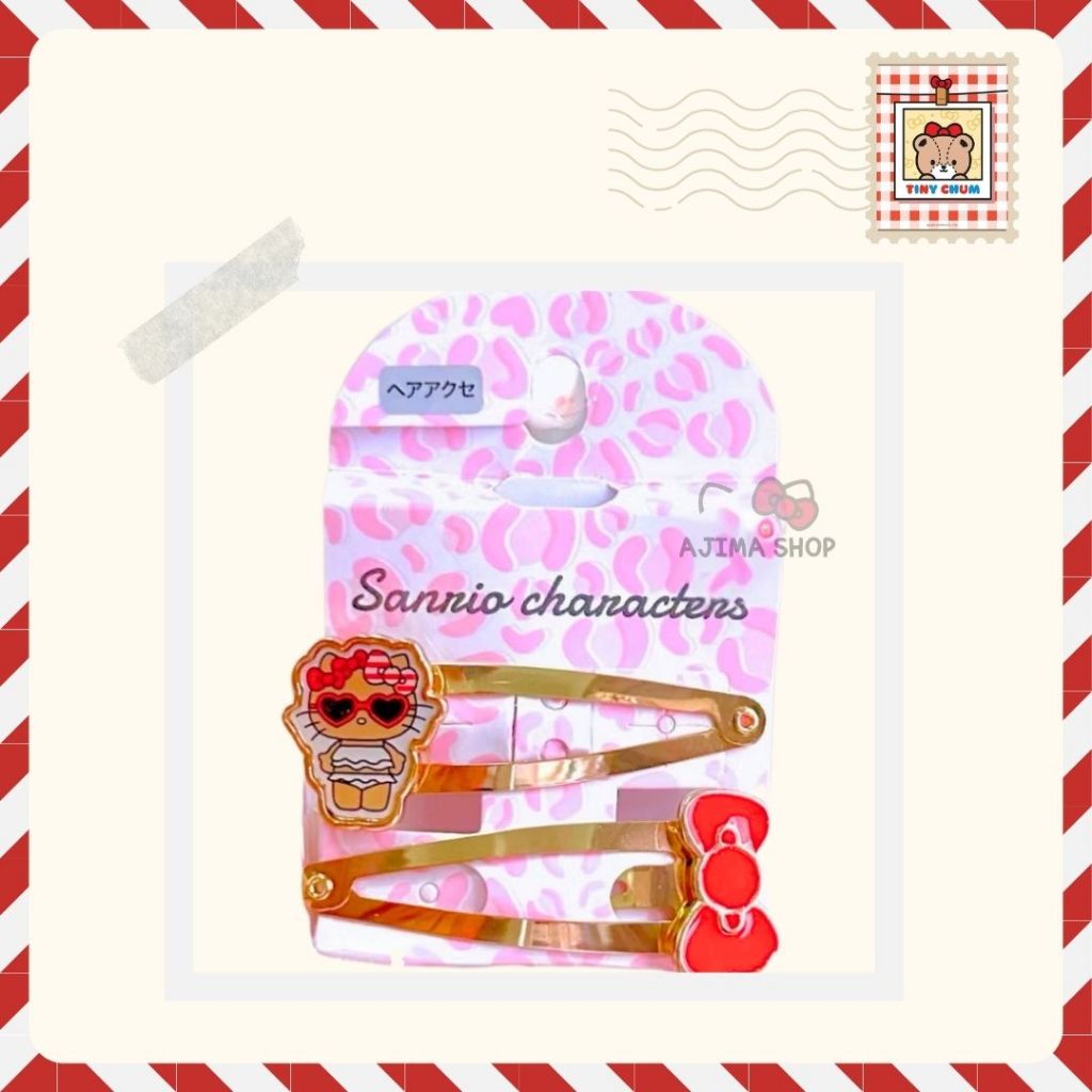 [พร้อมส่ง] กิ๊บป๊อกแป๊กอะไหล่ทอง Hello Kitty ผิวแทน