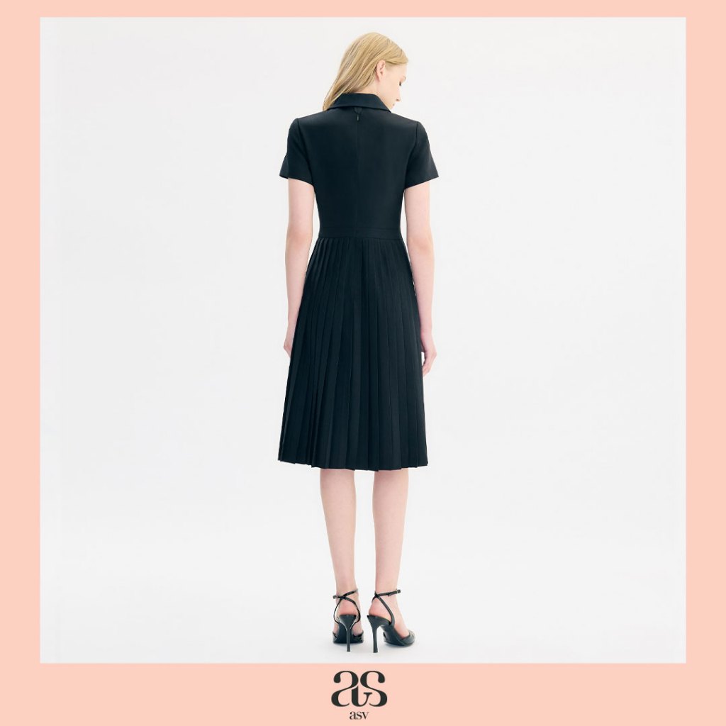 asv aw25 Kristin Midi Dress เดรสผู้หญิง แขนสั้น แต่งคอปก รูปที่ 3