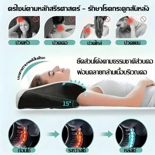 🌟หลับใน 1 วินาที🌟หมอนสุขภาพ หมอนหนุน หมอนเมมโมรี่โฟม ทรงผีเสื้อ รองรับเอวและไหล่ แก้ปวดคอ เนื้อนุ่ม ไม่ยุบ กันไรฝุ่น