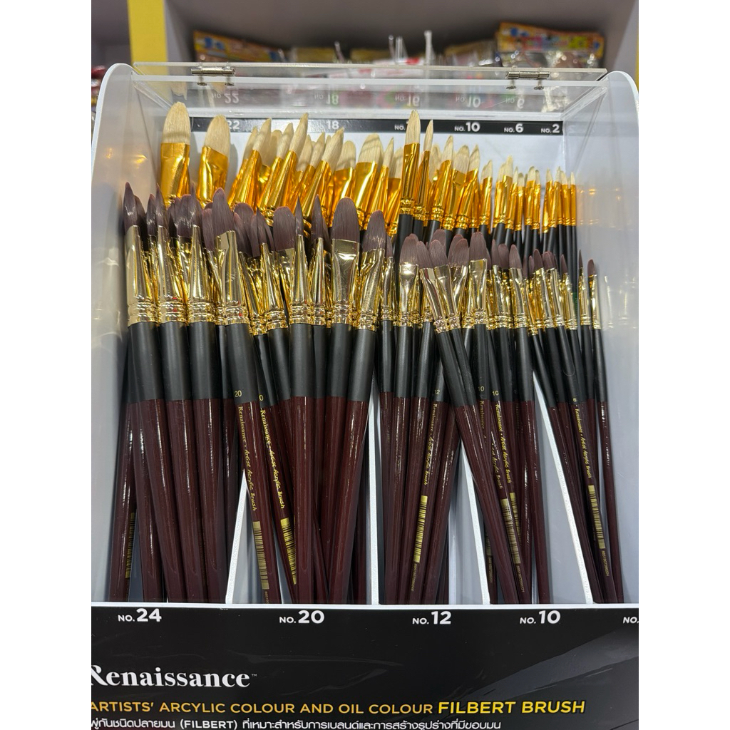 Renaissance พู่กัน Filbert ปลายมนสำหรับสีน้ำมันและอะคริลิค