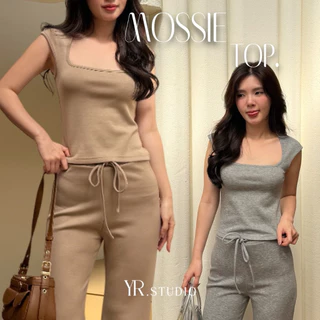 MOSSI TOP (เฉพาะเสื้อ) พร้อมส่ง เสื้อเเขนกุดเนื้อผ้านุ่ม หุ่นเข้ารูป ใส่แล้วดูแพงขึ้นจริง สีสวยทุกสี ผ้านิ่ม ใส่สบาย