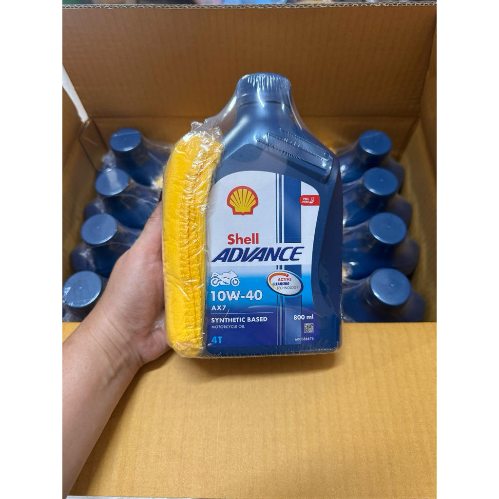 แท้ มีหน้าร้าน ส่งฟรี แวทได้ ขายยกลัง 0.8 ลิตร Shell ADVANCE AX7 10W-40 เชลล์แอดวานซ์ น้ำมันเครื่องม