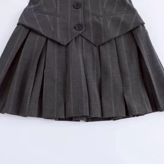 PICHA_BRAND : VEST OLD SCHOOL DRESS เดรสแขนกุดกระโปรงพลีท