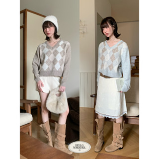 NOMADE.& พร้อมส่ง Ritten Knitted Blouse {เสื้อไหมพรมแขนยาวคอ…