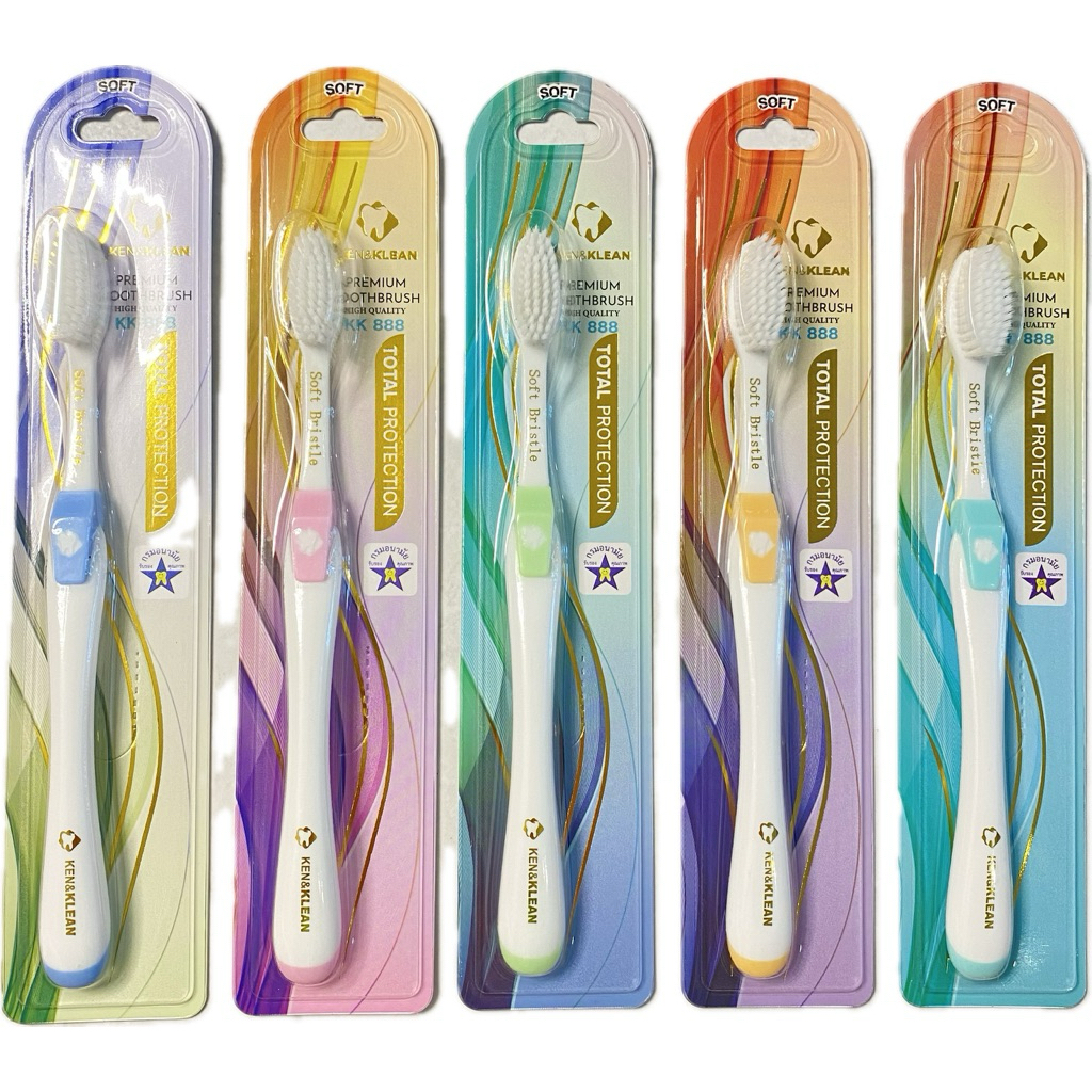 Kentoyshop แปรงสีฟันพรีเมียม Ken&Klean รุ่น KK888 ขนนุ่ม มี 5 สีพาสเทล