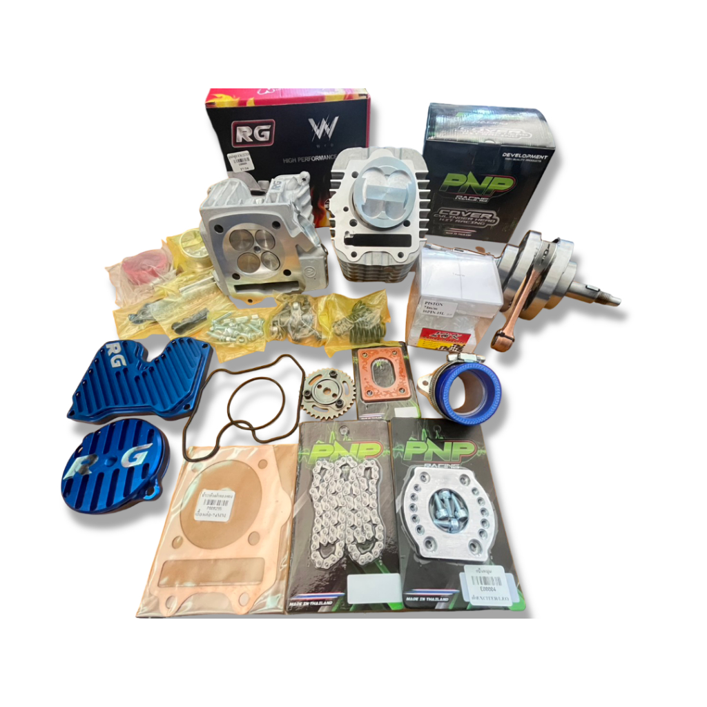 ชุดฝาสูบพร้อมเสื้อหล่อตีปลอก KLX140 - 4V หลัก EXCITER ลูก70-74 ชัก5-ชัก7