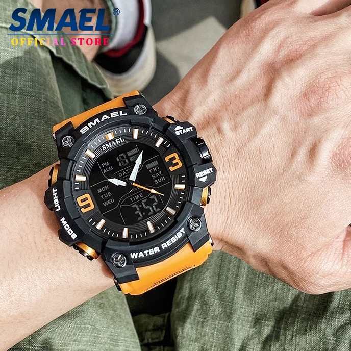 SMAEL 8049 สไตล์ยุทธวิธี, เกียร์ฮาร์ดคอร์! เกรดทหารกันน้ำและกันกระแทก, โซนเวลาคู่ LED Backlight ช่วยให้คุณควบคุมสภาพแวดล - รูปที่ 5