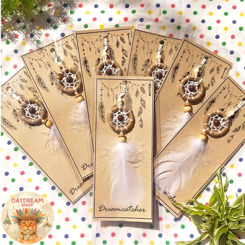 ตาข่ายดักฝัน Dreamcatcher เครื่องรางดักฝันไซส์เล็ก (1ชิ้น) แบบเชือกห้อย ห้อยกระเป๋า ของขวัญปีใหม่ ของขวัญปัจฉิม
