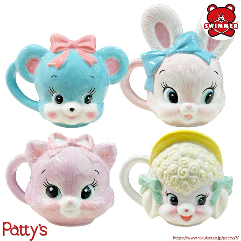 New!!พร้อมส่ง🇯🇵แก้วมัค Swimmerสุดน่ารัก มี4แบบให้เลือกมาพร้อมกล่อง