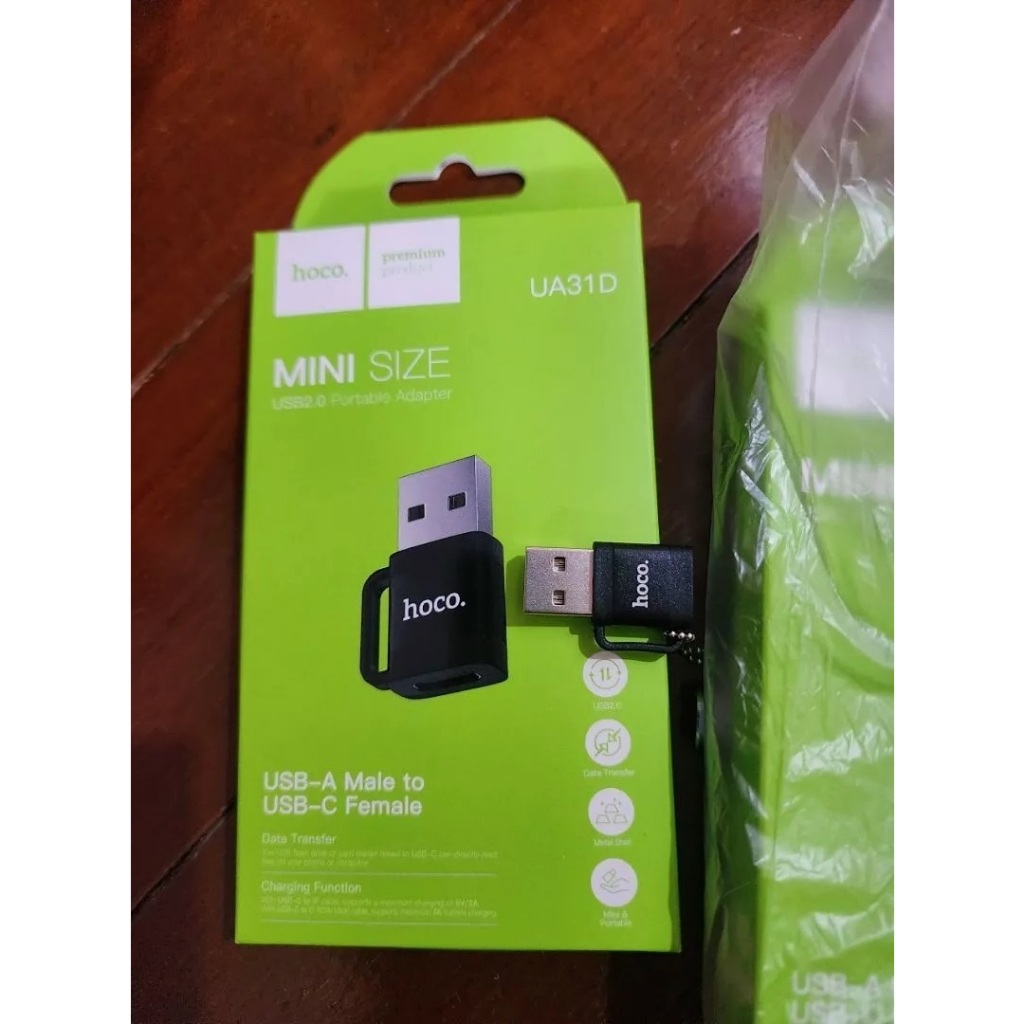 ส่งจากไทย HOCO UA31D OTG Adapter ตัวแปลง รับส่งข้อมูล USB2.0 to Type-C รองรับคอมพิวเตอร์ โน๊ตบุ๊ค US