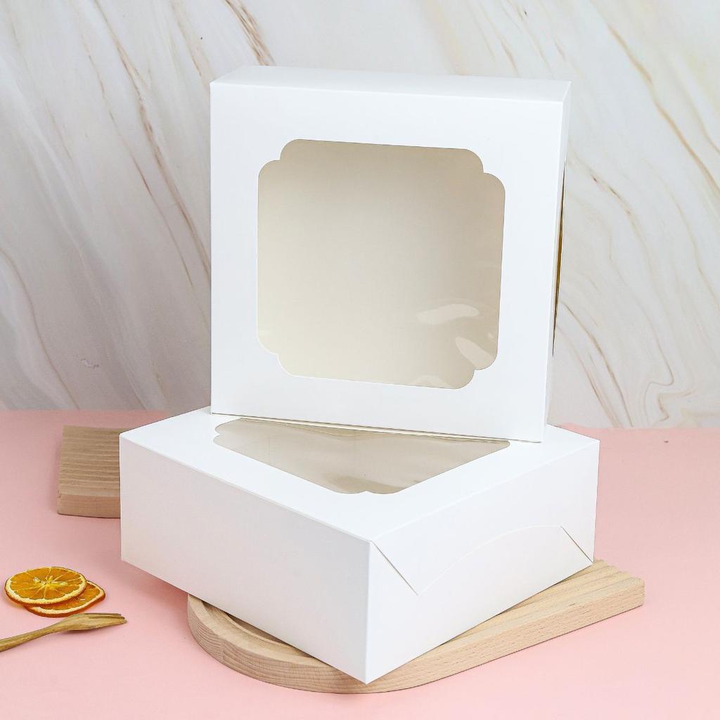 Boxjourney กล่องเค้ก 3 ปอนด์ ขาว/คราฟท์/พิมพ์