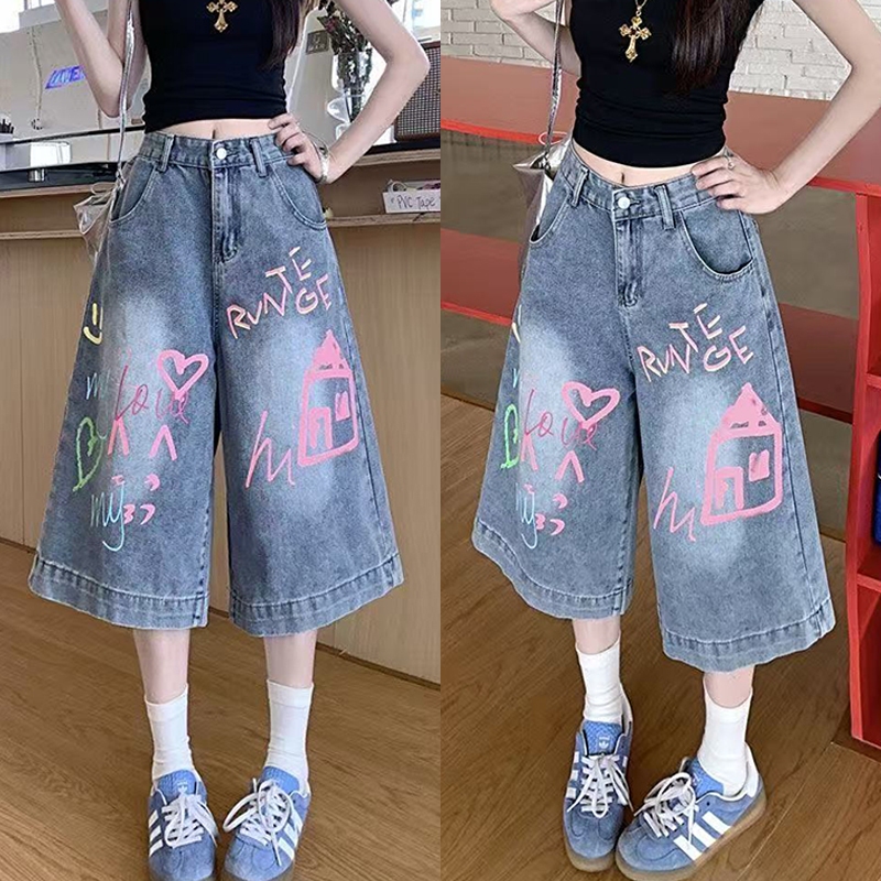 S-10XL กางเกงยีนส์ 7 ส่วน ยีนส์นิ่มสีสันสดใส  ผ้าเบาใส่สบาย ทรงสวยระบายอากาศได้ดี