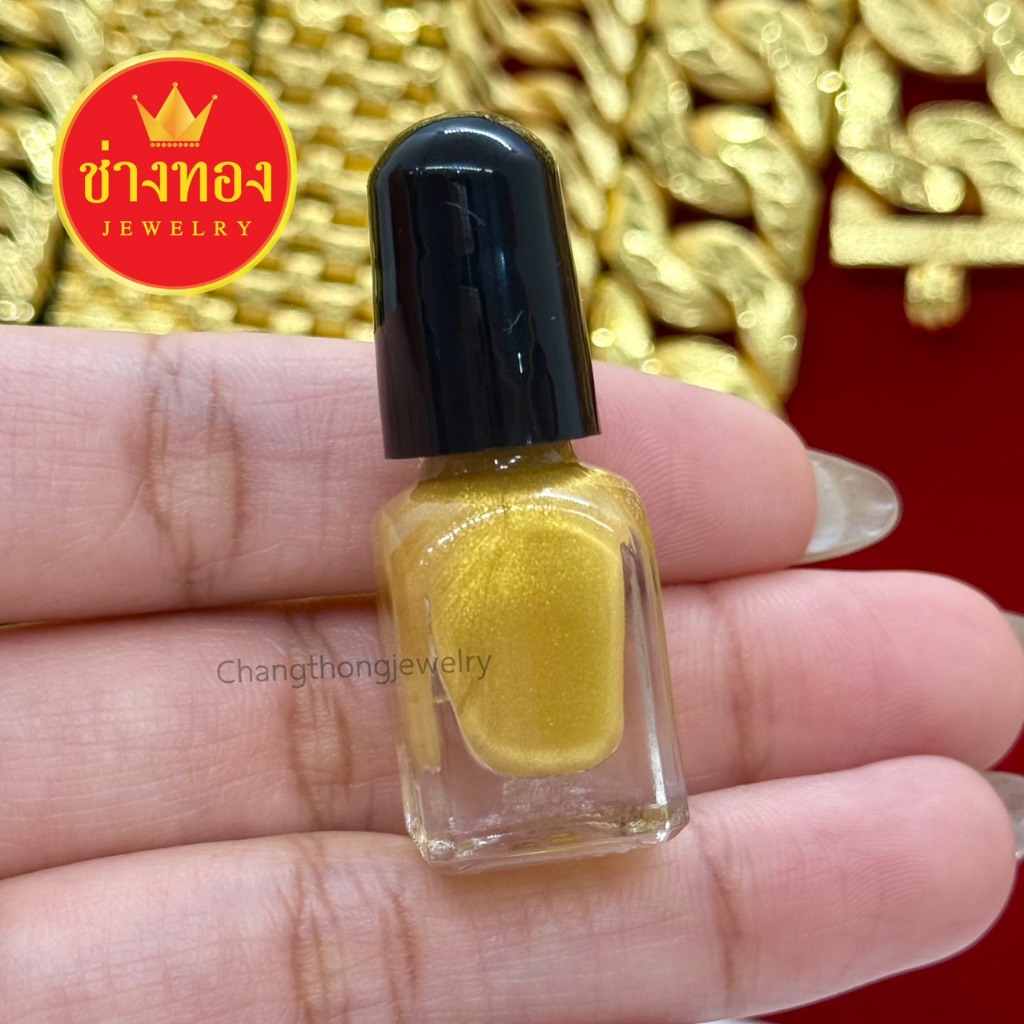สีแต้มทองเกรดพรีเมี่ยม สีทองเหมือนแท้ ติดทน กันน้ำ  เม็ดสีแน่น เงางาม สำหรับงานเครื่องประดับ ช่างทอง - รูปที่ 2