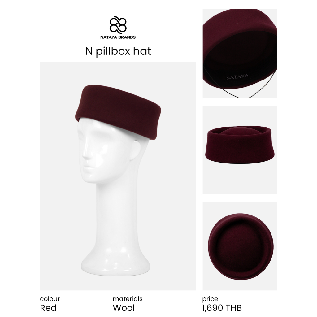 N pilbox hat (Red ) NATAYA