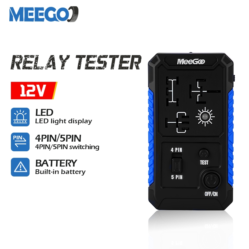 MeeGoo เครื่องทดสอบรีเลย์รถ Car Relay Tester ไฟ LED ทดสอบสภาพของรีเลย์ยานยนต์ เลย์ได้ 4 หรือ 5 ขา